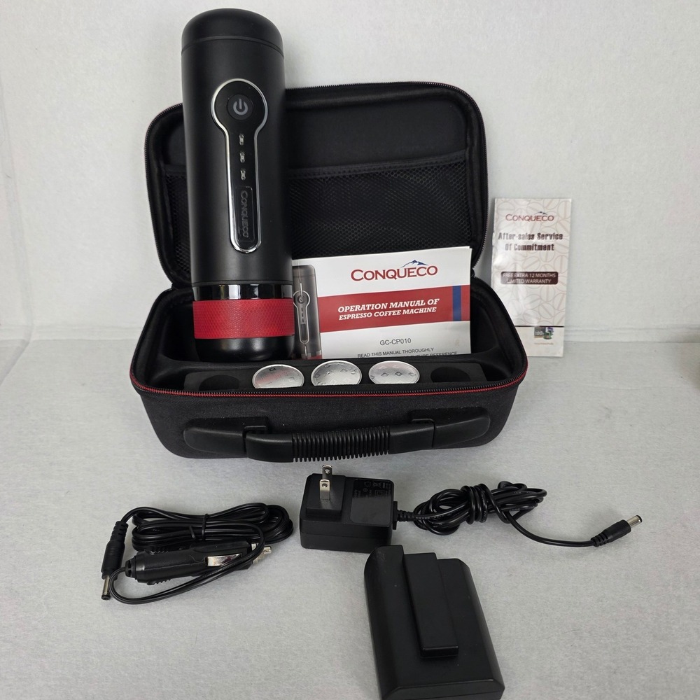 Conqueco GC-CP010 Portable Espresso Maker Electric Coffee Machine with Case